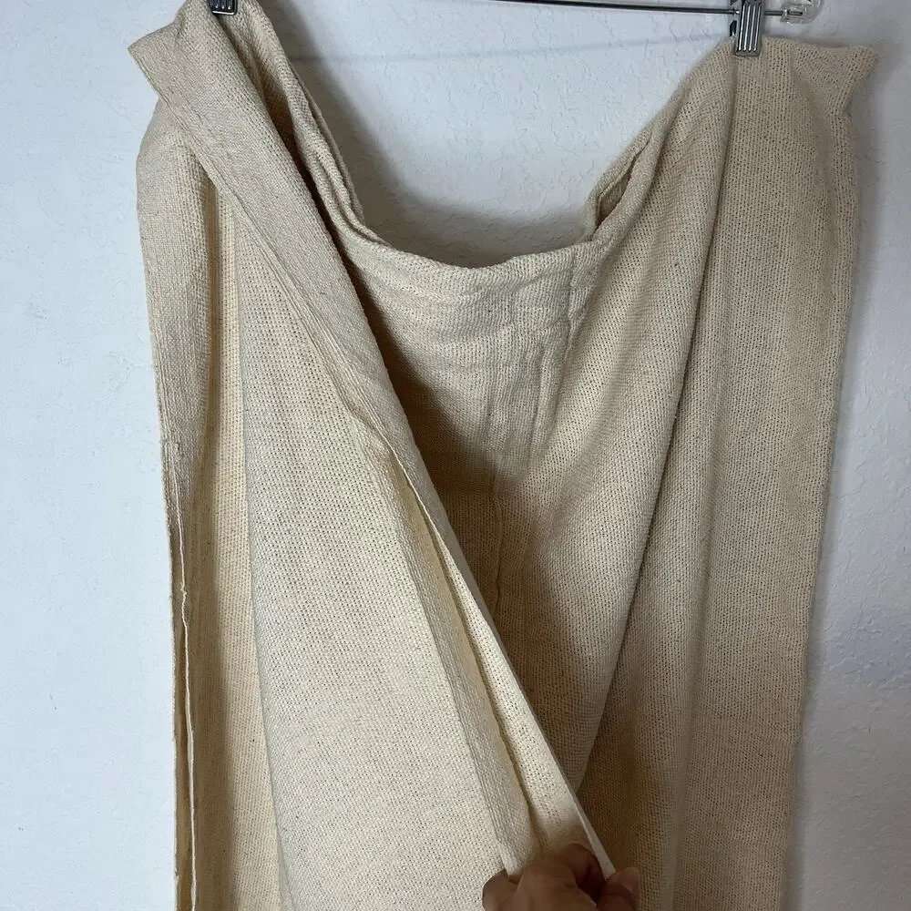 Natural Cotton Throw home decor, cottage, beach, coastal. Fringe on edge.